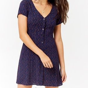 NWT Skater Dress. Navy & Red Polka Dot. Forever 21
